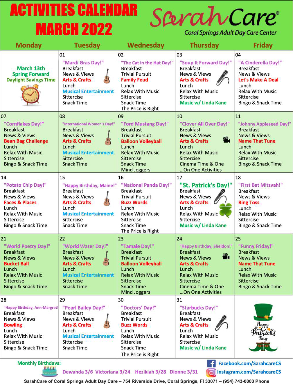 SarahCare Activities_March