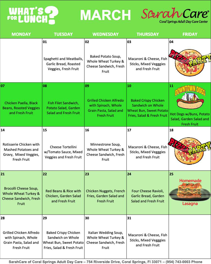 SarahCare Menu_March