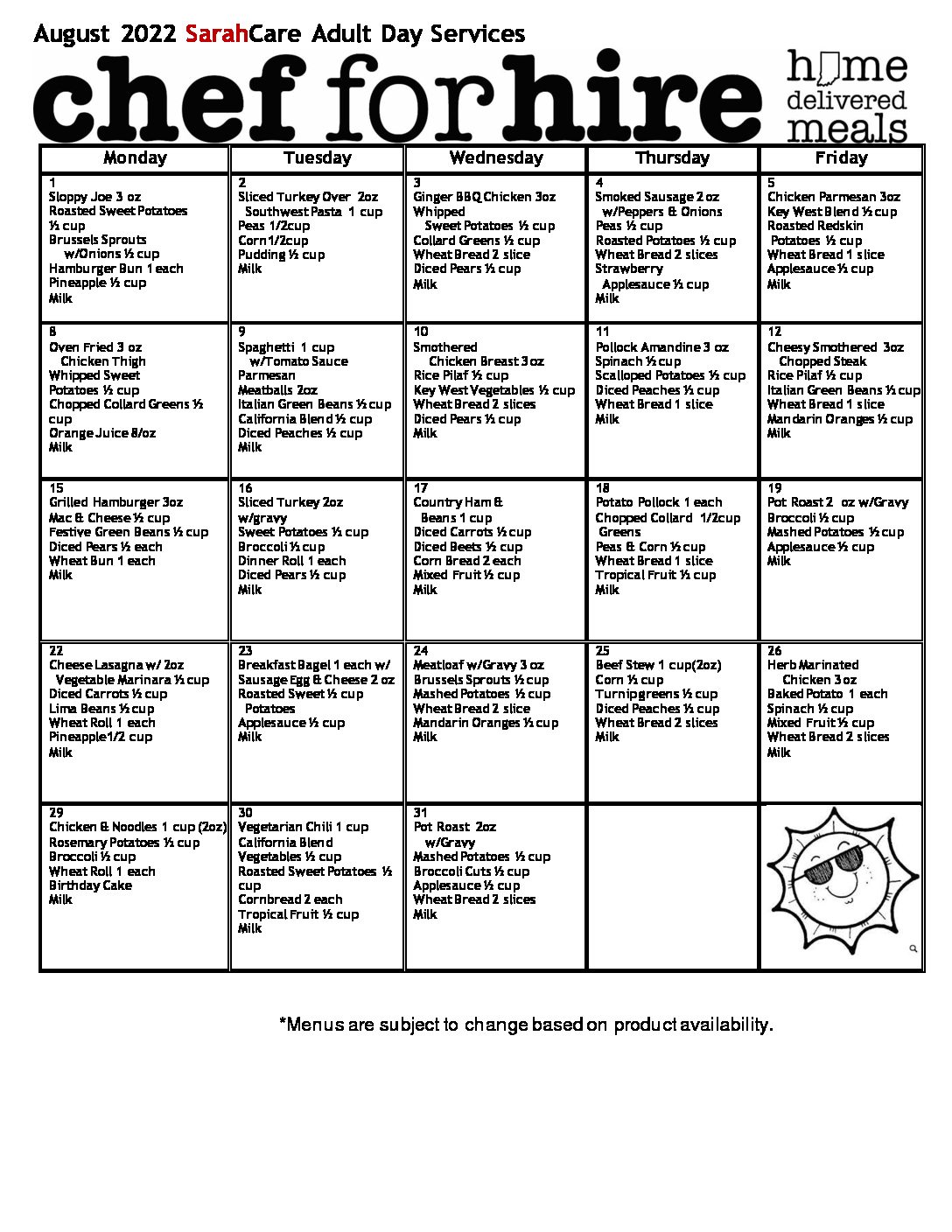 SarahCare Menu_March