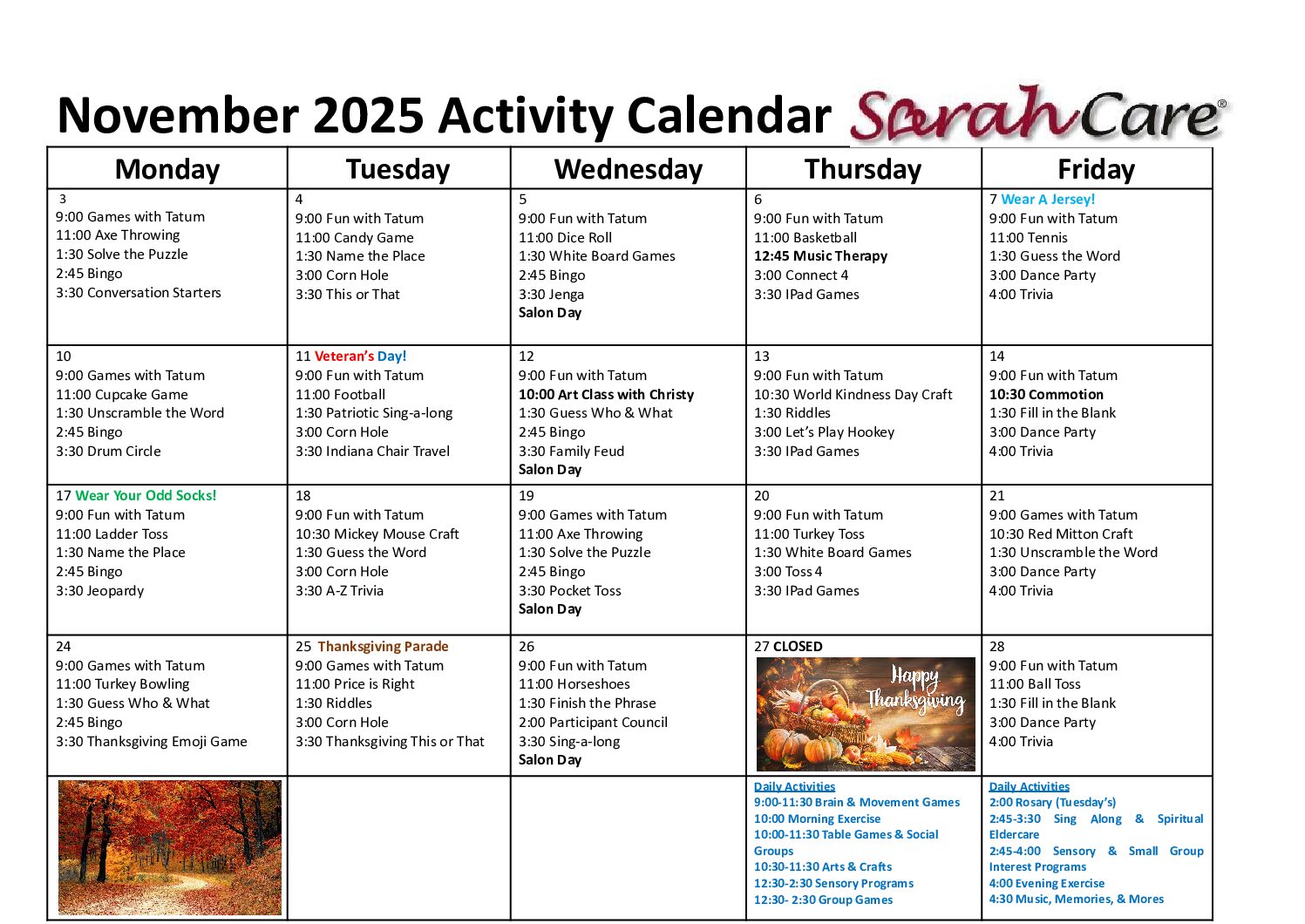 SarahCare Activities_March
